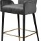 Luxe Counter Stool 792 Set of 2 Grey Velvet Fabric by Meridian