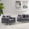 Naomi Sofa 633 in Grey Velvet Fabric by Meridian w/Options