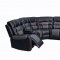 FD7800 Motion Sectional Sofa in Black & Gray Leather by FDF