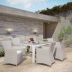 Junction 7 Piece Outdoor Dining Set in Gray/White by Modway