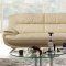 Almond Leather Contemporary Living Room W/Chromed Legs