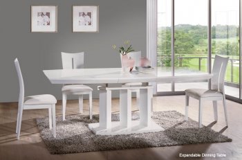 VA9818 Agata Dining Table by At Home USA in White w/Options [AHUDS-VA9818 Agata]