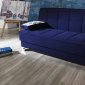 Nexo Sofa Bed Convertible in Navy Blue Fabric by Mobista