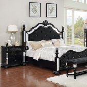 Azha Bedroom CM7194BK in Black & Mirror Trim w/Options