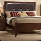 B201 Bedroom Set in Brown Cherry w/Faux Marble Top Casegoods