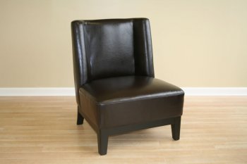 Dark Brown Leather Upholstery Contemporary Club Chair [WICC-A-179-J001Dark Brown]