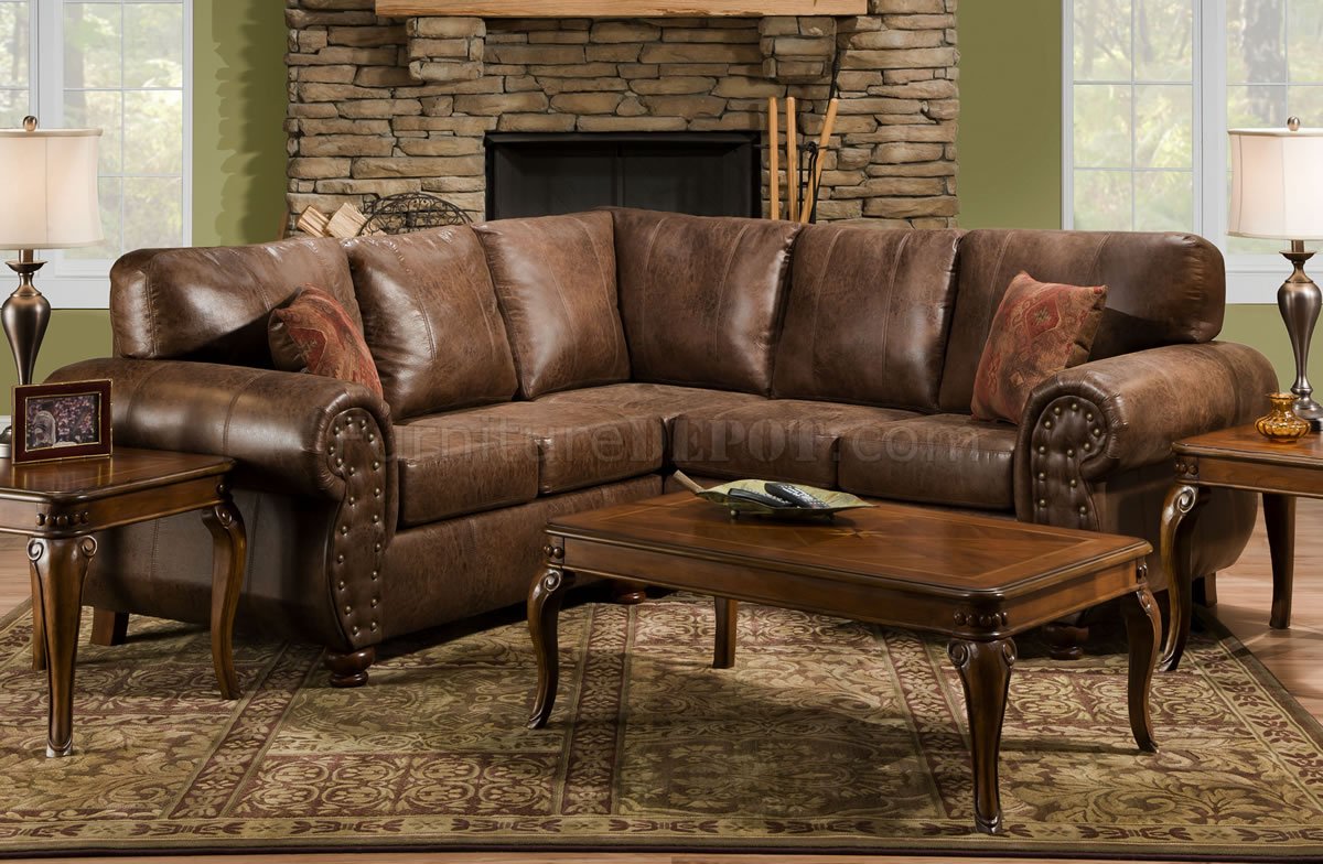 small chocolate brown leather sofa sectional