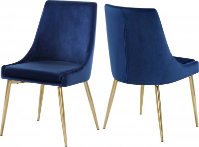 Karina Dining Chair 783 Set of 4 Navy Velvet Fabric by Meridian