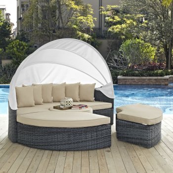 Summon Outdoor Patio Daybed EEI-1997 by Modway w/ Canopy [MWOUT-EEI-1997-Summon]