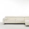 Ming 8009 Sectional Sofa in Off-White Genuine Italian Leather