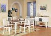 White & Oak Two-Tone Finish Modern Dining Table w/Options