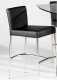 Stainless Steel Base & Black Vinyl Seat Set of 2 Barstools