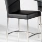 Stainless Steel Base & Black Vinyl Seat Set of 2 Barstools