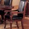 Cherry Finish Formal Elegant Dining Set With Leather Seats