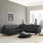 Empress EEI-1549 3pc Sectional in Black Bonded Leather by Modway