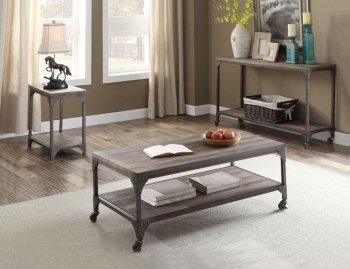 Gorden Coffee Table 3Pc Set 81445 in Weathered Oak by Acme [AMCT-81445 Gorden]