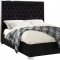 Lexi Upholstered Bed in Black Velvet Fabric - Meridian w/Options