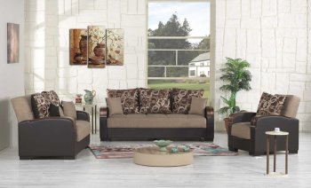 Mobimax Sofa Bed in Brown Fabric by Casamode w/Options [CMSB-Mobimax Brown]