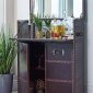 182634 Bar Cabinet in Dark Brown Leatherette by Coaster