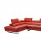 Venus Sectional Sofa in Dark Orange Leather by J&M