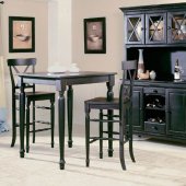 Black Modern 5Pc Pub Dinette Set w/Optional Buffet with Hutch