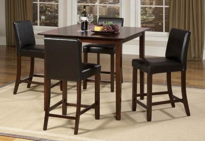 Cherry Finish Modern 5 Piece Counter Height Dinette Set