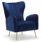 Opera Accent Chair 532 in Navy Velvet Fabric by Meridian