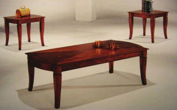 Cherry Finish Elegant Traditional 3Pc Coffee Table Set [WDCT-50556]