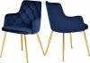 Salvatore Dining Chair 757 Set of 2 Navy Velvet Fabric Meridian