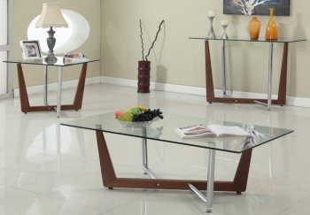 Flora Coffee Table 3Pc Set by Chintaly w/Optional Sofa Table [CYCT-Flora]