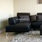 Black Leather Sectional Sofa with Matching Ottoman