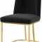 Heidi Dining Chair 776 Set of 2 Black Velvet Fabric by Meridian