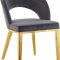 Roberto Dining Chair 765 Set of 2 Grey Velvet Fabric - Meridian