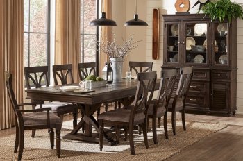 Cardano Dining Table Set 5Pc 1689-96 in Charcoal by Homelegance [HEDS-1689-96-Cardano Set]