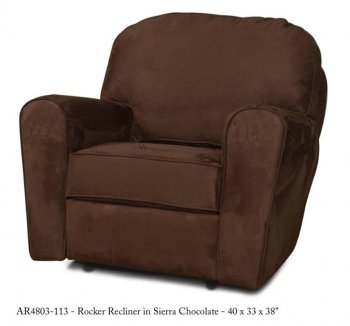 Sierra Chocolate Fabric Elegant Modern Handle Rocker Recliner [CHFRC-AC-AR4803-113-SierraChocol]