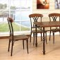 D010 Dining Set 5Pc in Walnut Top & Black Metal Base