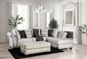 Pasquale Sectional Sofa SM5150 -Gray Linen-Like Fabric w/Options [FASS-SM5150-Pasquale]