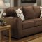 Chocolate Fabric Contemporary Loveseat & Sofa Set w/Options