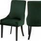 Demi Dining Chair 723 Set of 2 Green Velvet Fabric by Meridian