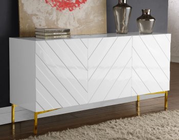 Collette Buffet 310 in White Lacquer by Meridian [MRBU-310 Collette]