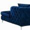 Gail Sectional Sofa 664 in Navy Velvet Fabric by Meridian