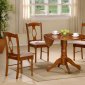 Oak Wood Finish Round Dinette Table w/Pedestal Base