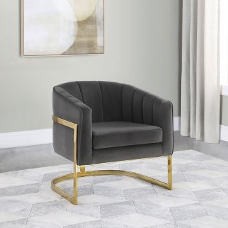 Alamor Accent Chair 903039 in Dark Gray Velvet by Coaster