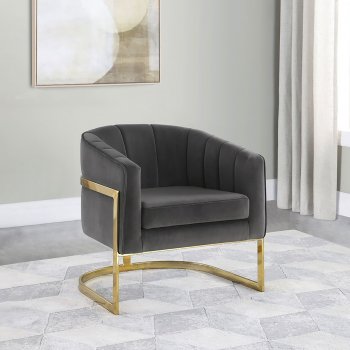 Alamor Accent Chair 903039 in Dark Gray Velvet by Coaster [CRAC-903039 Alamor]