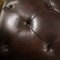 Rich Brown Top Grain Tufted Leather Traditional Chaise Lounge