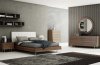 Concavo Bedroom Set in Walnut & White by Whiteline w/Options