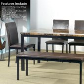 Black Metal & Faux Marble Modern Dining Table w/Optional Items