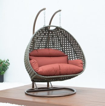 Wicker Hanging Double Egg Swing Chair ESCBG-57DOR by LeisureMod [LMOUT-ESCBG-57DOR]