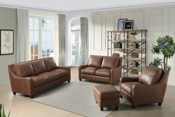 Napa Sofa & Loveseat Set Leather Italia in Peanut w/Options [LIS-6384-Napa Peanut Brown]