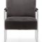 Eva Accent Chair 529 in Grey Velvet Fabric by Meridian